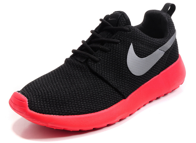 nike Roshe running chaussures hommes noir rouge (1)